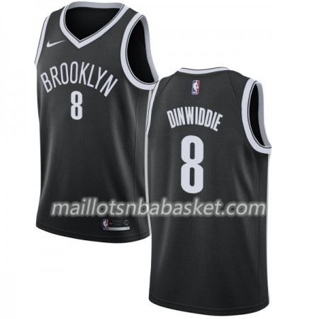 Maillot Homme Brooklyn Nets Spencer Dinwiddie 8 Nike 2017-18 Noir Swingman